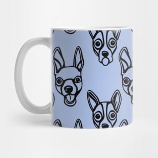 Chihuahua style laughing dog head pattern Mug